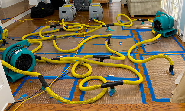 Professional Flood Damage Restoration technician working in Osceola, IN